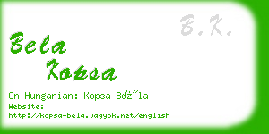 bela kopsa business card